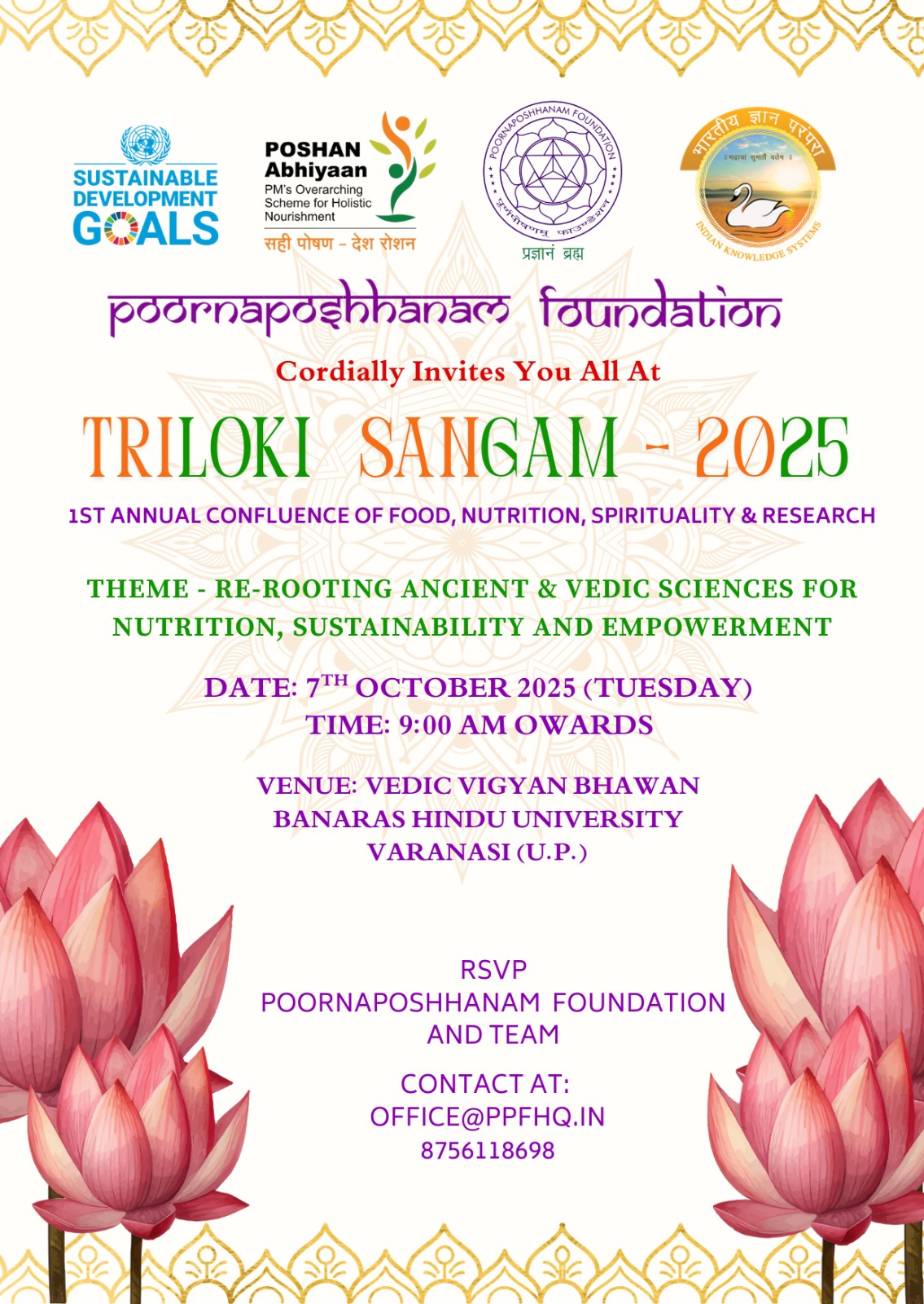 Poorna poshhanam foundation upcoming events 7th oct- 2025